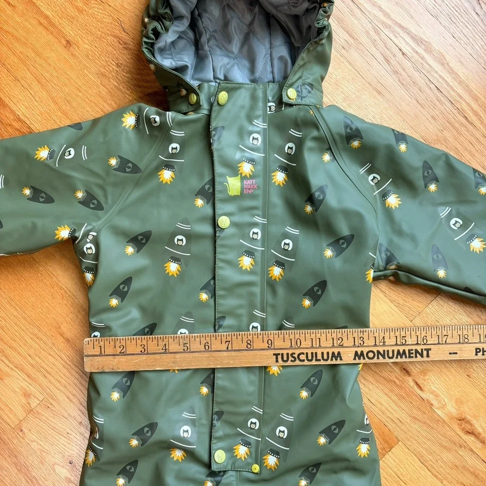 Katnakken Rain Suit Kids 4T Green Quilted Waterproof Snowsuit Hagl 104cm